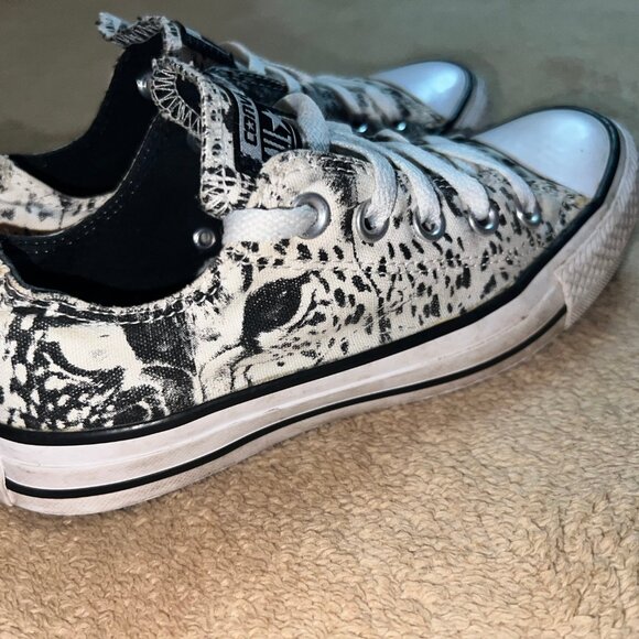 Converse Chuck Taylor Women Sz 5 Black White Cheetah Animal All Star‎ S03 - Picture 5 of 8